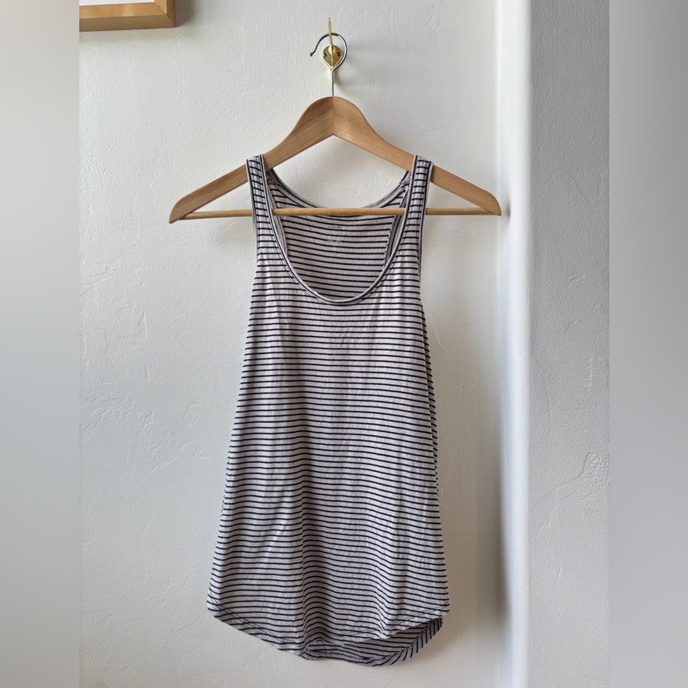 Old Navy Black and Cream Striped Tank Top Size XS Cotton